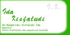 ida kisfaludi business card